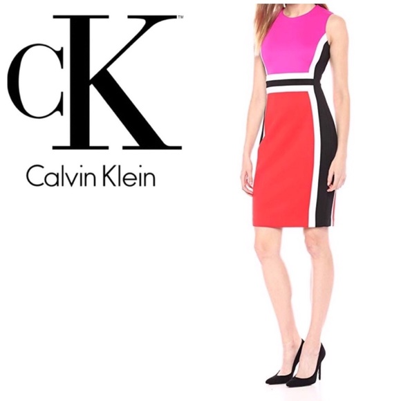 Calvin Klein Dresses & Skirts - Calvin Klein COLORBLOCK SLEEVELESS SHEATH DRESS